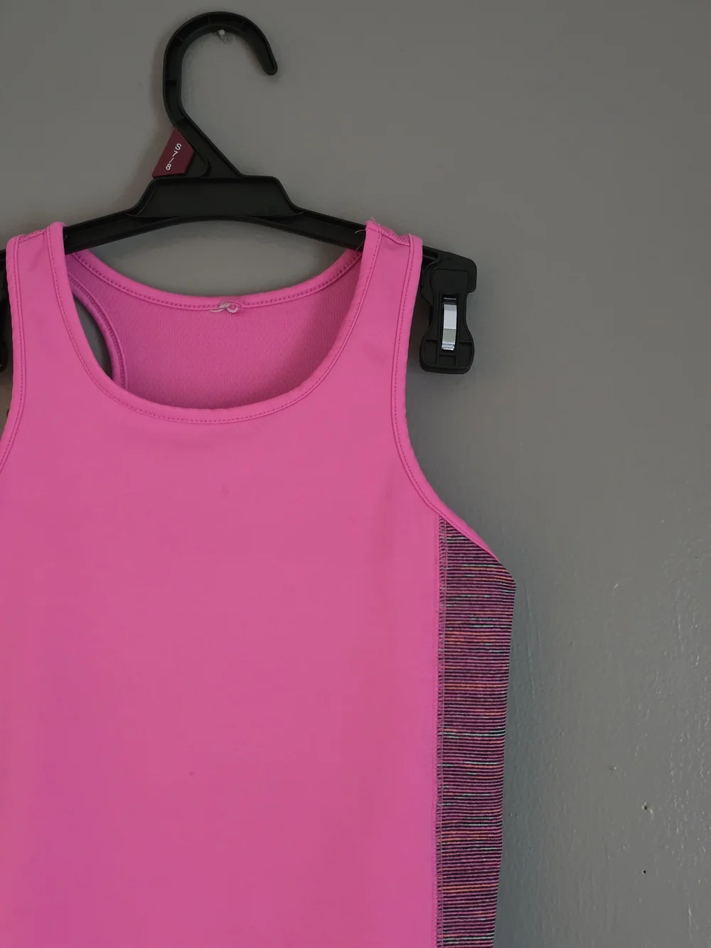 Girls' Active Tank Top - Hot Pink with Heathered Pink Side Panels